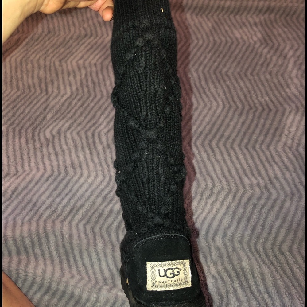 Crochet tall Ugg boots. Black